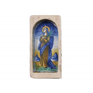 Tile with motif of St Lucia, Italy, 16th/17th century