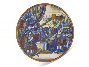 Alfredo Santarelli, Gualdo Tadino 1874 - 1957 Gualdo Tadino, plate with depiction of antiquity