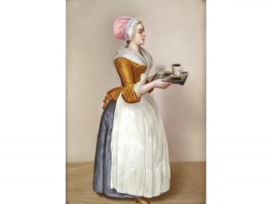 Jean-Étienne Liotard, Ginevra 1702 - 1789 Ginevra, seguace, La ragazza con la tazza di cioccolato