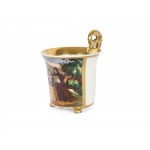 Cocoa cup, Laura et Petrarca, Biedermeier, around 1830/40