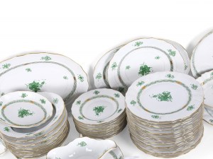 Large dinner service, 53 piece, Herend, Apponyi Vert