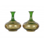 Pair of glass flasks, Biedermeier, around 1840