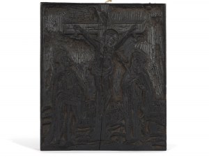 Crocifissione, blocco di stampa, Scuola danubiana, 1500/20 circa