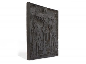 Crucifixion, printing block, Danube School, around 1500/20