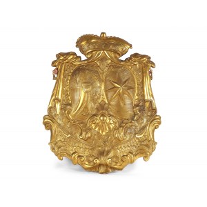 Coat of arms cartouche with Austrian ducal hat, mid 18th century