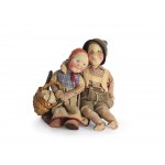 Elli Riehl, Villach 1902 - 1977 Villach, deux enfants paysans assis