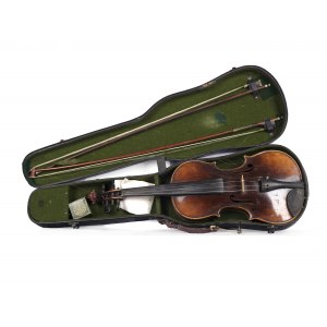 Violine mit zwei Bögen, mit Geigenkasten