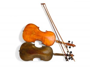Zestaw mieszany: 2 skrzypce z dwoma smyczkami