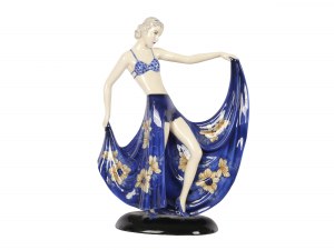 Goldscheider Vienna 1920/25 circa, Ballerina con gonna blu