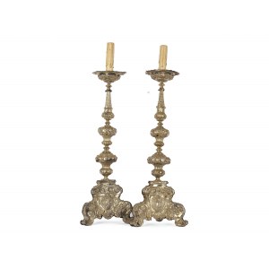Paire de chandeliers baroques, XVIIIe siècle
