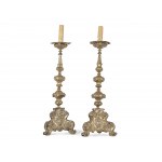 Pair of baroque candlesticks, 18th century