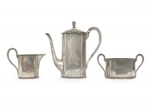 Three-piece silver set for mocha
