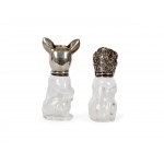 Salt and pepper shakers in the shape of dog heads