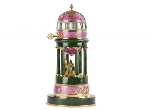 Unikatowy zegar kolumnadowy w stylu Petera Carla Fabergé, Sankt Petersburg 1846 - 1920 Szwajcaria.