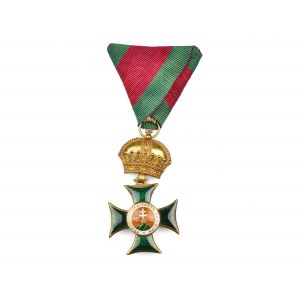 Reale Ordine Ungherese di Santo Stefano, fondato nel 1764, Croce di Cavaliere con nastro triangolare, C. F. Rothe &amp; Neffe