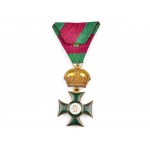Ordre royal hongrois de Saint-Étienne, fondé en 1764, croix de chevalier avec ruban triangulaire, C. F. Rothe &amp; Neffe