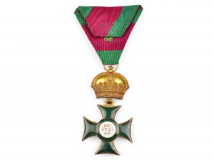 Ordre royal hongrois de Saint-Étienne, fondé en 1764, croix de chevalier avec ruban triangulaire, C. F. Rothe & Neffe