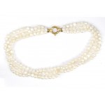 Three-row pearl necklace