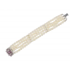 Four-row pearl bracelet