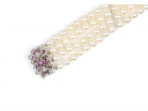 Four-row pearl bracelet