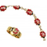 Mixed lot: Bracelet, pendant & ring, ladybird
