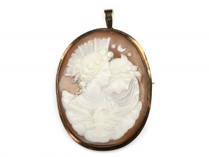 Large shell cameo brooch