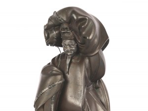 Figure en bronze d'une danseuse de kagura, Japon, période Meiji, 1868-1912