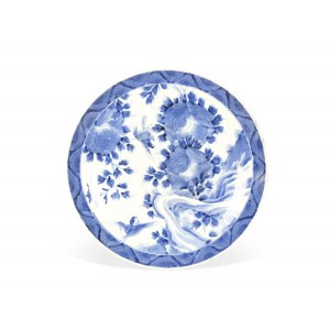 Modrobílý talíř, Japonsko, období Edo, 19. století