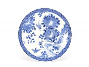 Modro-biely tanier, Japonsko, obdobie Edo, 19. storočie