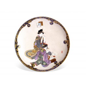Satsuma plate with the depiction of Bijin