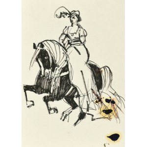 Ludwik MACIĄG (1920-2007), Lady in a hat on a horse