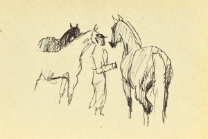 Ludwik MACIĄG (1920-2007), Cavalier avec des chevaux