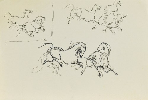 Ludwik MACIĄG (1920-2007), Szkice pędzących koni