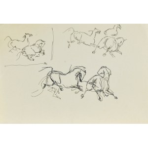 Ludwik MACIĄG (1920-2007), Szkice pędzących koni