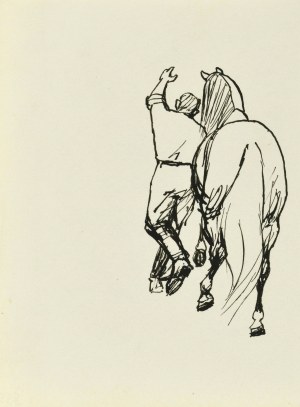 Ludwik MACIĄG (1920-2007), proprietario con il cavallo raffigurato alle spalle