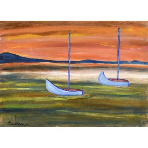 Eugeniusz TUKAN-WOLSKI (1928-2014), Bateaux sur le lac