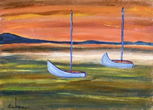 Eugeniusz TUKAN-WOLSKI (1928-2014), Boats on the lake