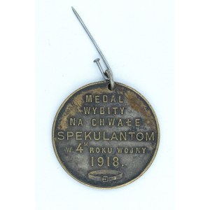 Żeton / medal pamiątkowy antyspekulacyjny - Warszawa 1918