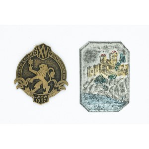 Set of commemorative badges