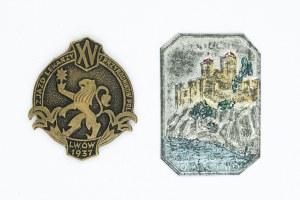 Set of commemorative badges