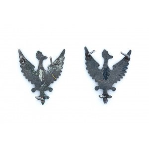Pár límcových odznaků s orlem pro absolventa důstojníka