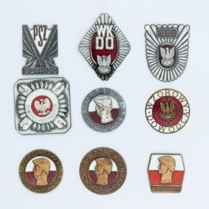 Zestaw odznak wojskowych PRL - 9 sztuk