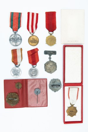 Set di decorazioni e distintivi del Partito Comunista - 9 articoli