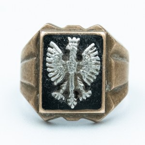 Patriotischer Siegelring mit Adler wz. 27