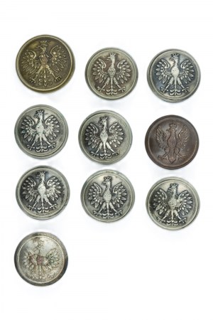 Set of 10 Polish buttons