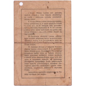 Kríž obrany Ľvova - diplom