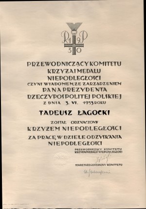 Set a nome di Tadeusz Łagocki - 3 pezzi