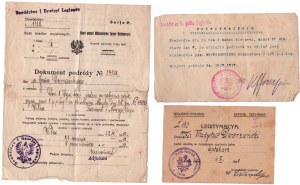 Set of Dworzanski family documents - 3 pieces