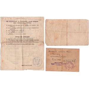 Ensemble de documents de la famille Dworzanski - 3 pièces