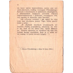 Brožúra o Józefovi Piłsudskom č. 212 s pečiatkou